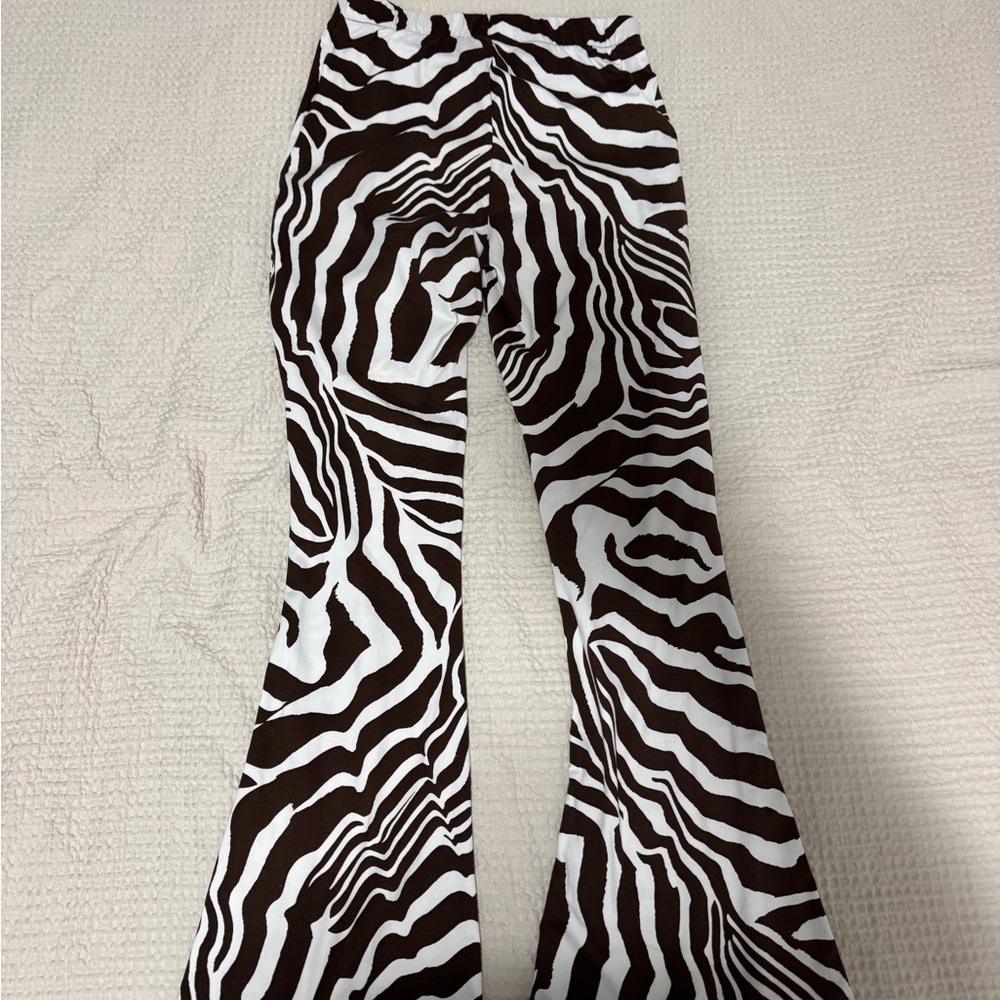 Urban Renewal Brown and White Zebra Flare Pants - Picture 6 of 6